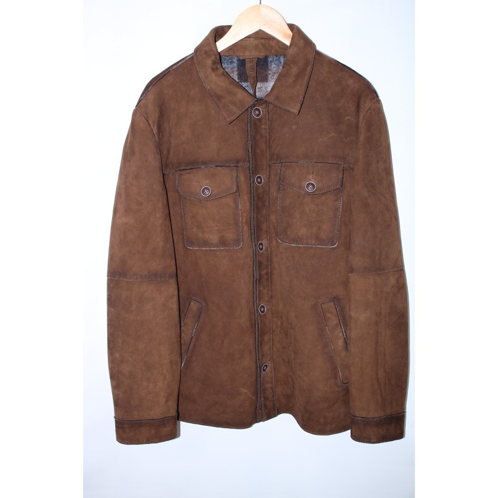 Milestone Men's Size XL Brown Suede Lined Hand Crafted Button Front Jacket